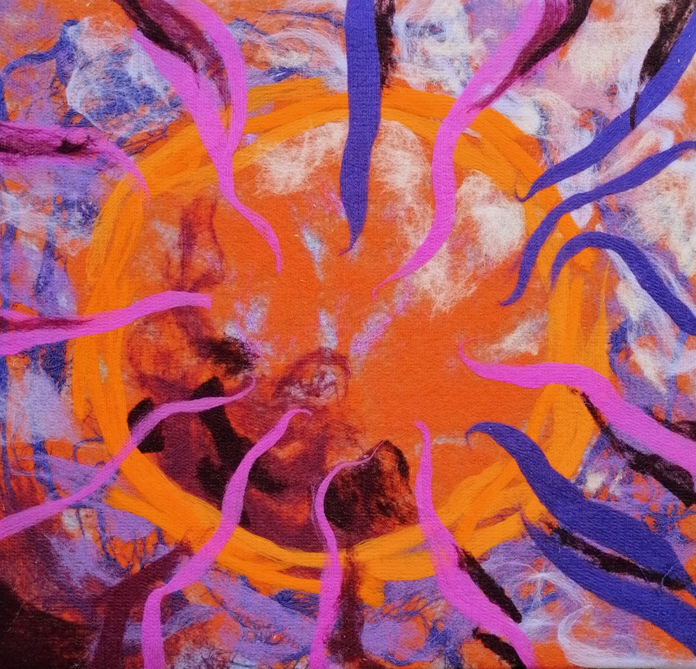 Oranžovo-fialové slunce